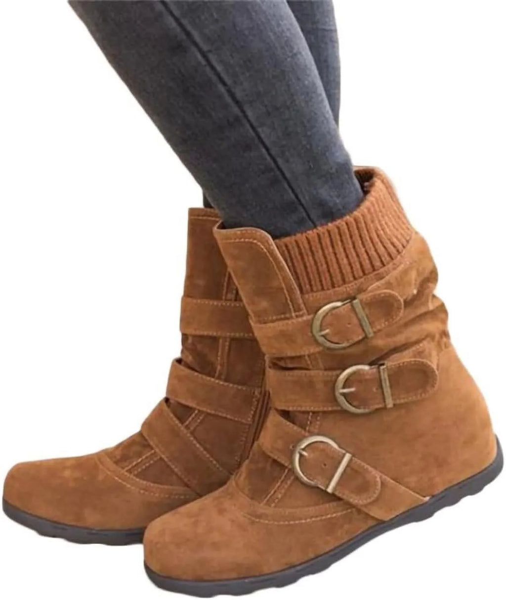 Women Classic Boots Women Warm Snow Boots Flat Plush Casual Ladies Shoes Plus Size Autumn Winter Outdoor Booties