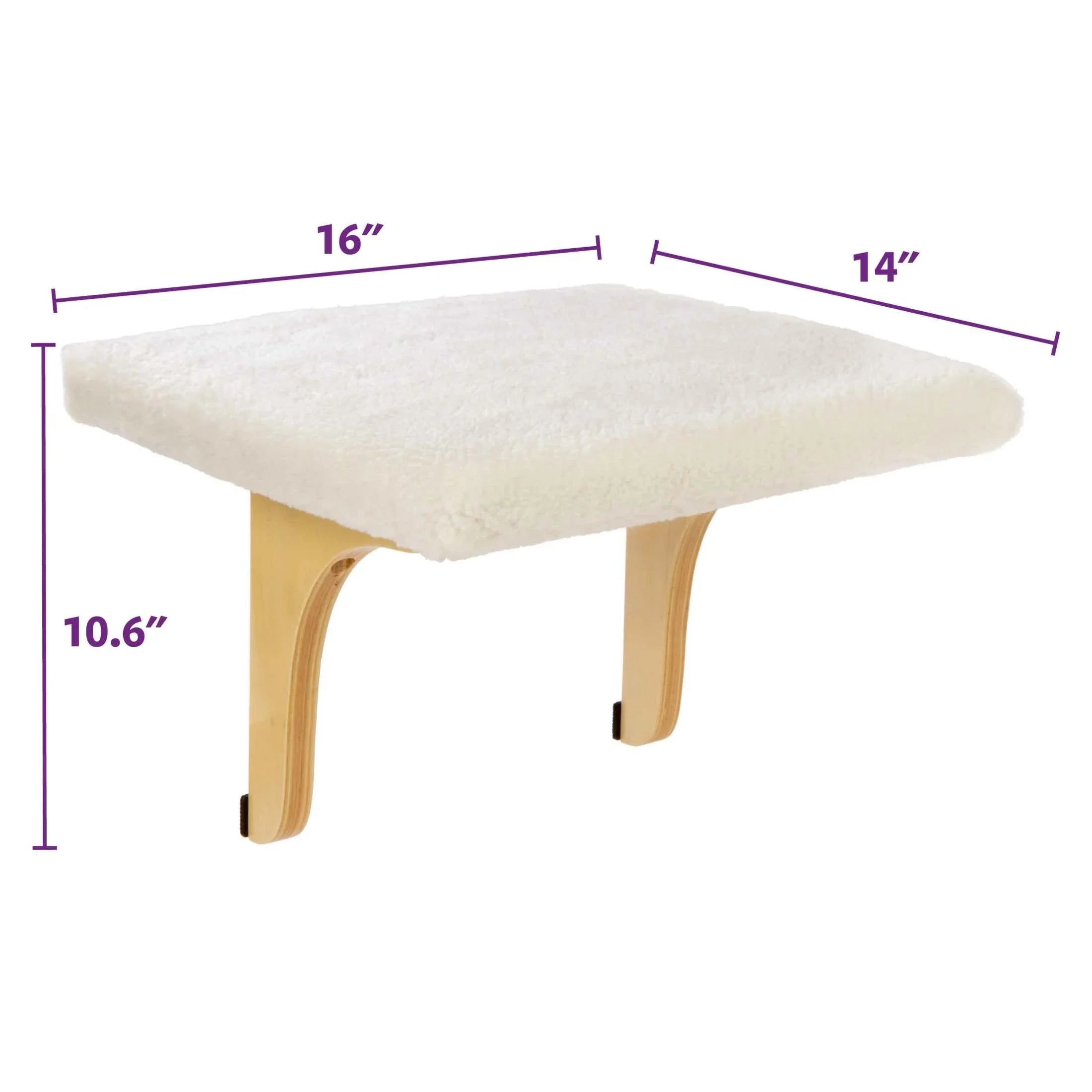 SmartyKat Paw Perch Padded Self-Adhesive Windowsill Mounted Cat Perch & Plush Cover, Cream