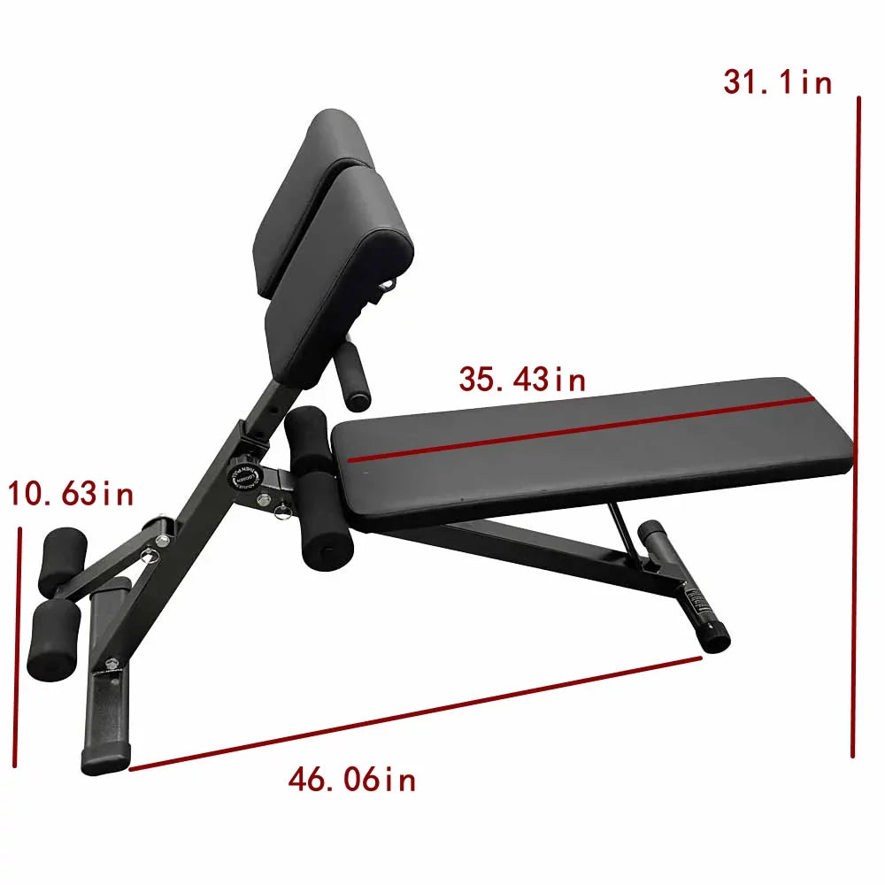 INTBUYING Multi Dumbbell Stool Fitness Chair Back Extension Training Roman Bench Exercise Equipment