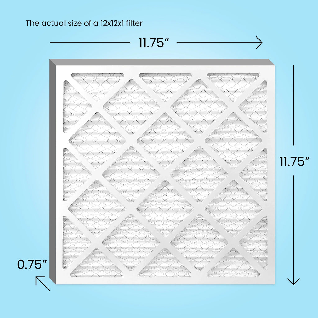 Mint Air, 12x12x1 Air Filter MERV 8, Pleated HVAC AC Furnace Filters (6 Pack)
