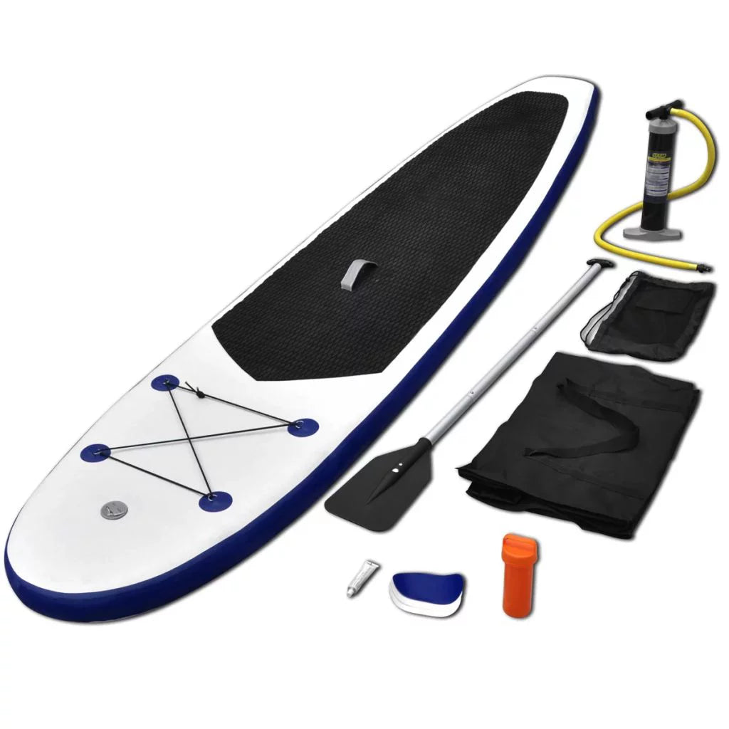 Stand Up Paddle Board Set SUP Surfboard Inflatable Blue and White