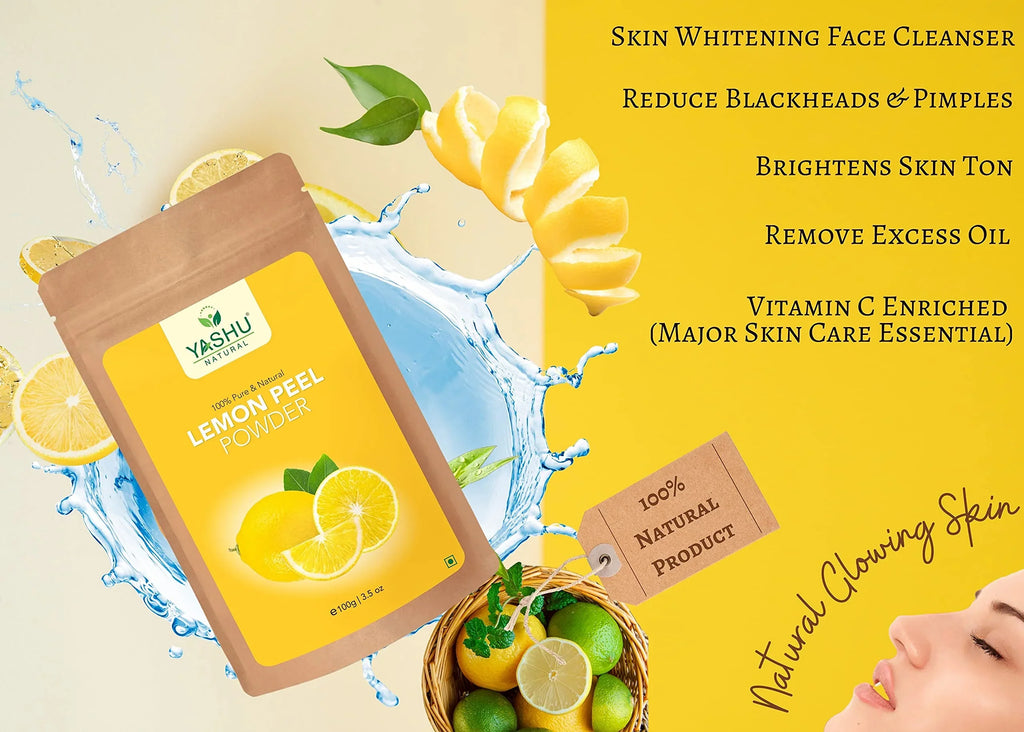 YASHU Organic Lemon Peel Orange Peel Kasturi Turmeric Haldi Sandalwood Face Powder for Glowing Skin | Detan & Brightening Combo Pack of 4 (400Gm)