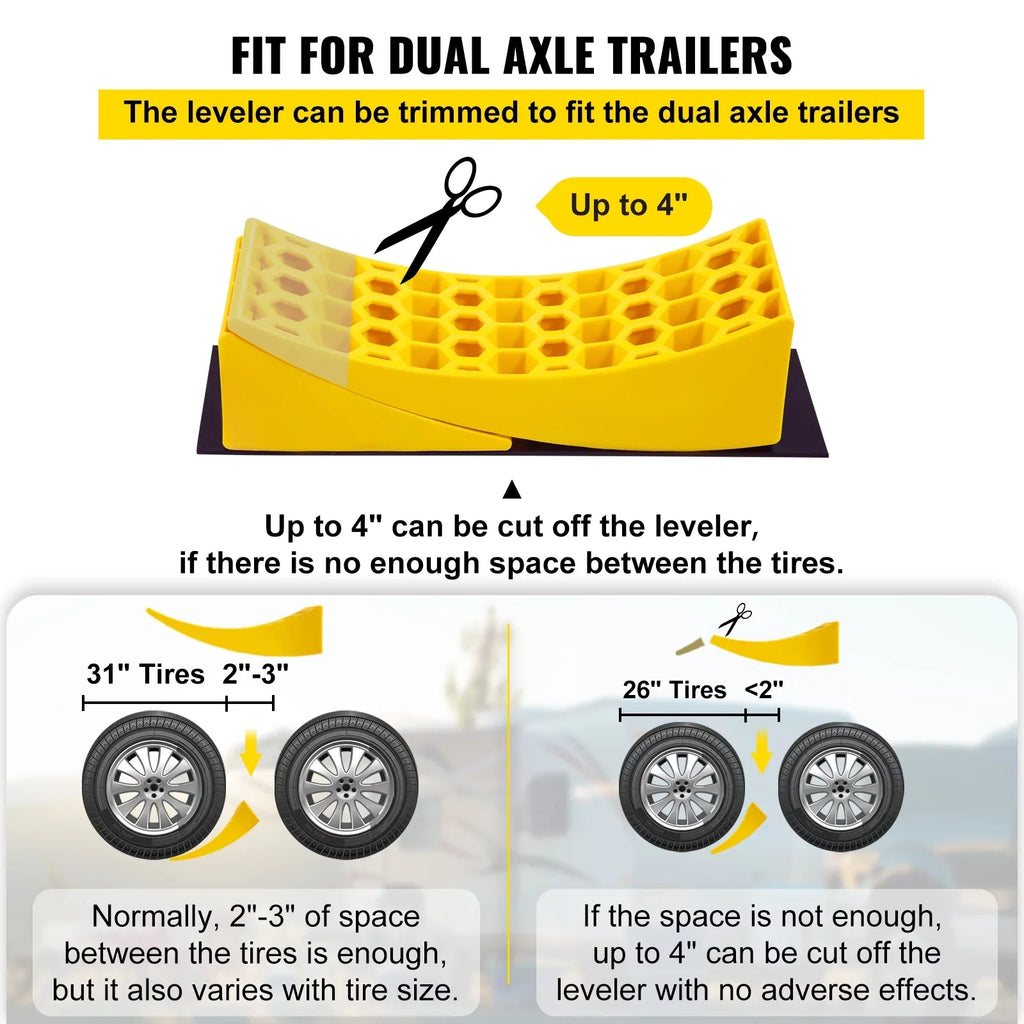 BENTISM Camper Leveler 2 Pack 35000lbs Curved RV Levelers Camper Leveling Honeycomb Blocks Chocks for Trailers Campers Vans Trucks