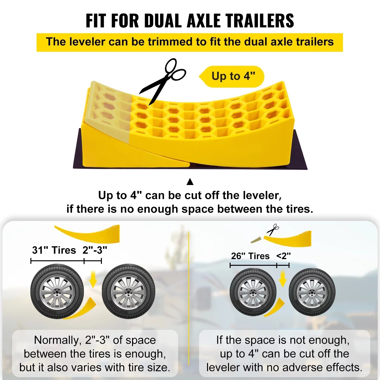BENTISM Camper Leveler 2 Pack 35000lbs Curved RV Levelers Camper Leveling Honeycomb Blocks Chocks for Trailers Campers Vans Trucks