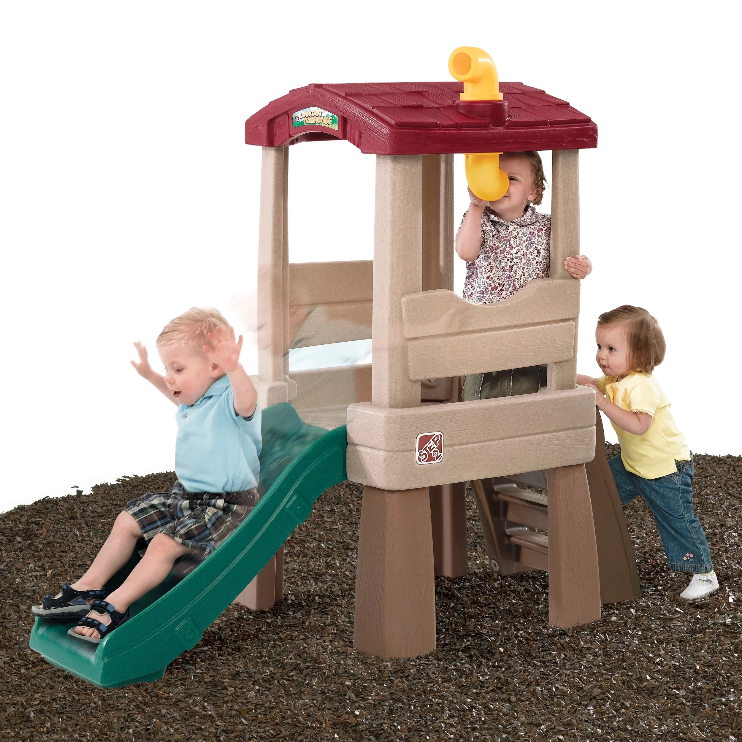 Step2 Naturally Playful Lookout Treehouse Toddler Climber with Slide