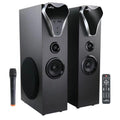 beFree Sound 2.1 Channel Bluetooth Tower Speakers with Optical Input, Dark