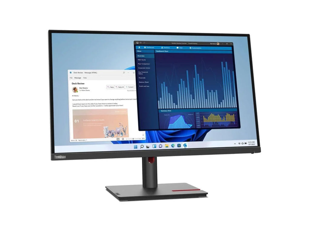 ThinkVision T27p-30 27" 4K UHD LCD Monitor - 16:9 - Jet - 27" Class - In-plane Switching (IPS) Technology - 3840 x 2160 - 1.07 Billion Colors - 350 Nit - 4 ms - 60 Hz Refresh Rate -