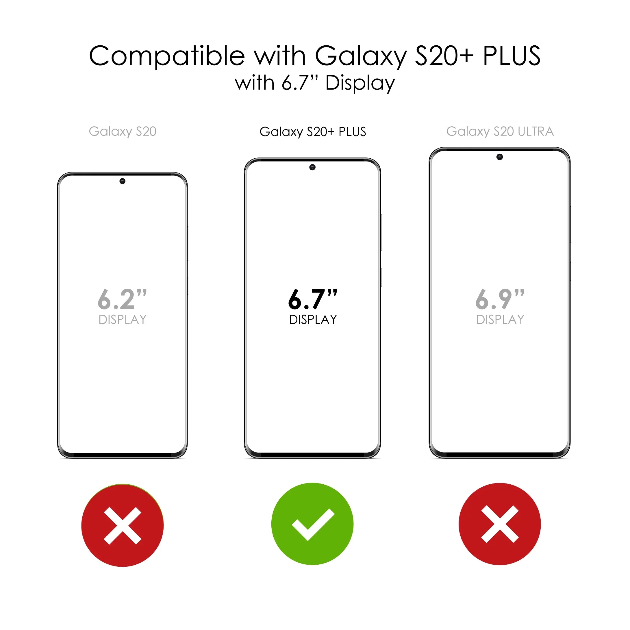 DistinctInk Clear Shockproof Hybrid Case for Galaxy S20 PLUS / 5G (6.7" Screen) - TPU Bumper, Acrylic Back, Tempered Glass Screen Protector - Luke 1:37 - Faith Does Not Make Easy Makes Possible