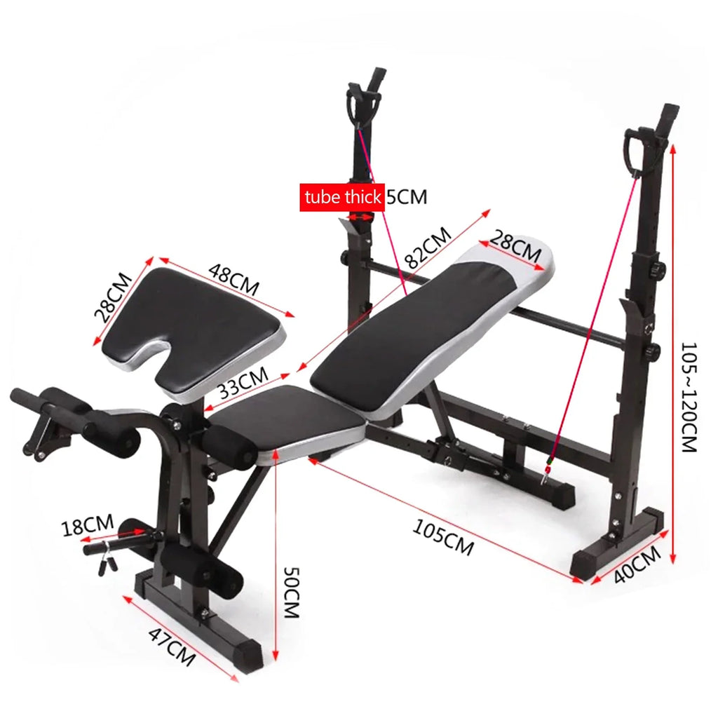 US Stock Body Champ Olympic Mass Bench, Workout Equipment for Home Workouts, Bench Press with Preacher Curl, Leg Developer and Crunch Handle for At Home Workouts