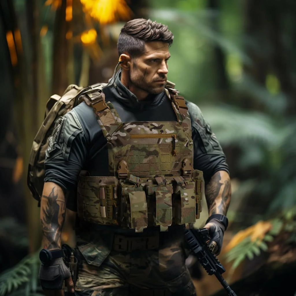Quick Release Load Vest Adjustable Breathable Mass Vest for Hunting/Training/Game