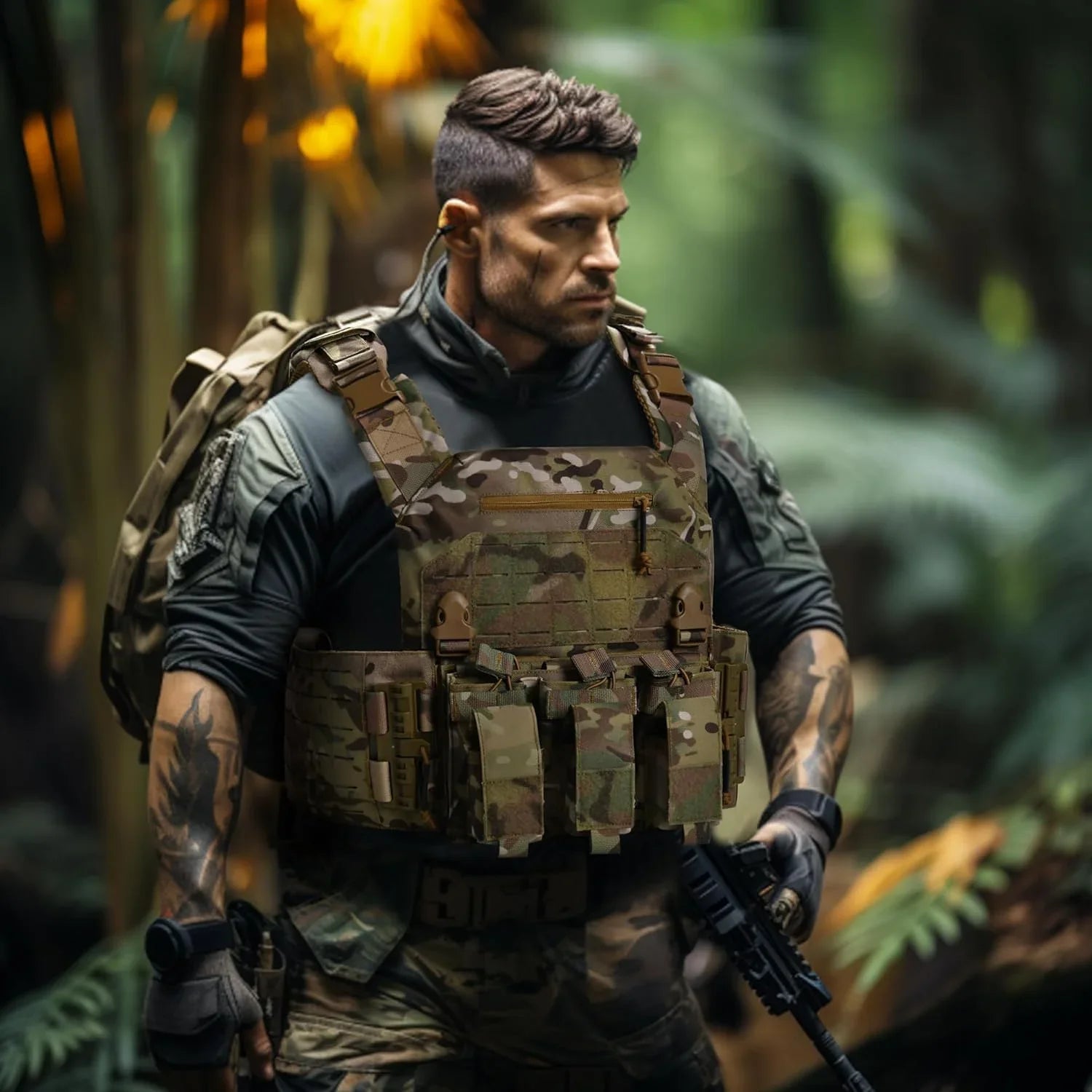 Quick Release Load Vest Adjustable Breathable Mass Vest for Hunting/Training/Game