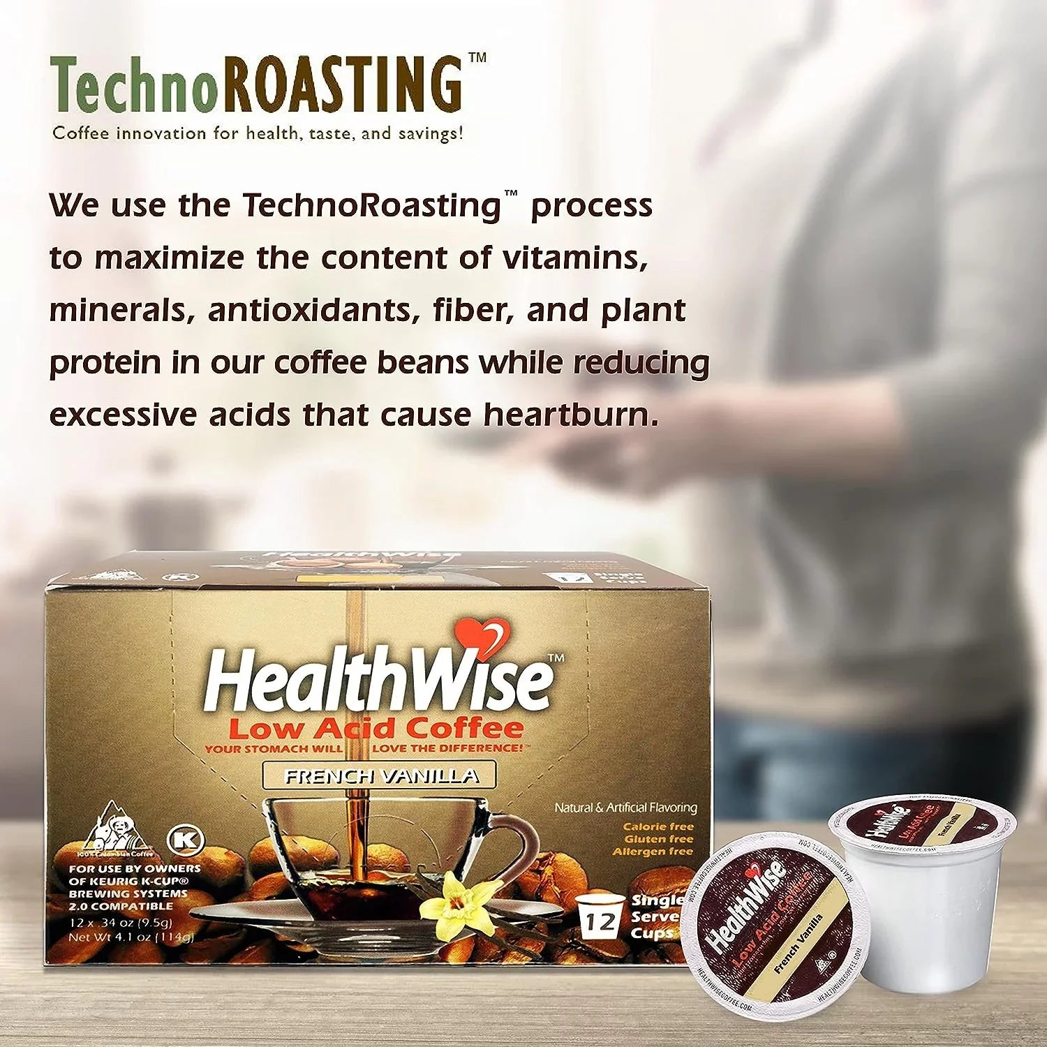 French Vanilla Low Acid K-Cups Number Of Cartons: 6 Cartons (72 cups)
