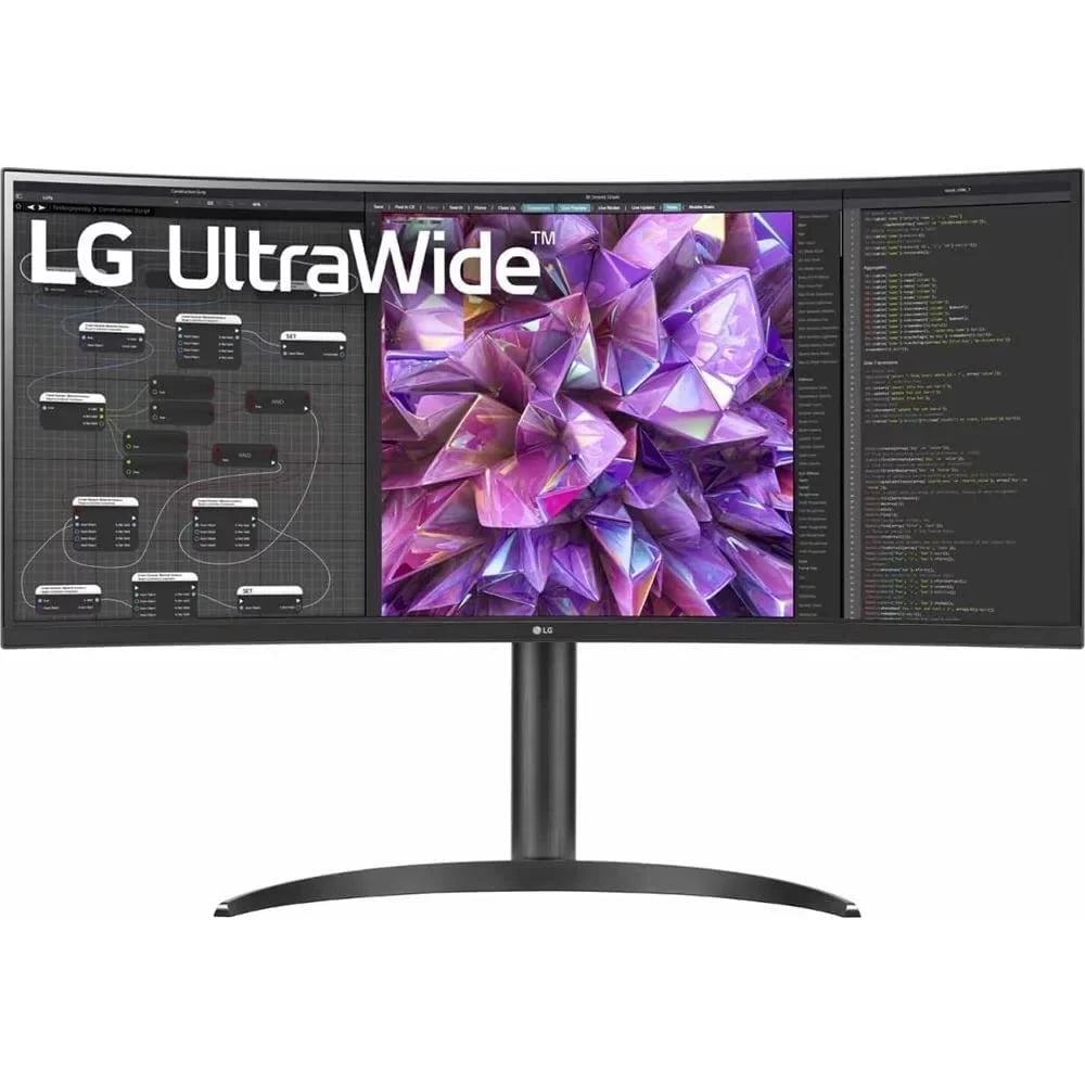 Open Box 34WQ75C-B 34" Curved UltraWide QHD IPS HDR 10 Built-in-KVM-Monitor with USB Type-C and LAN (RJ-45)