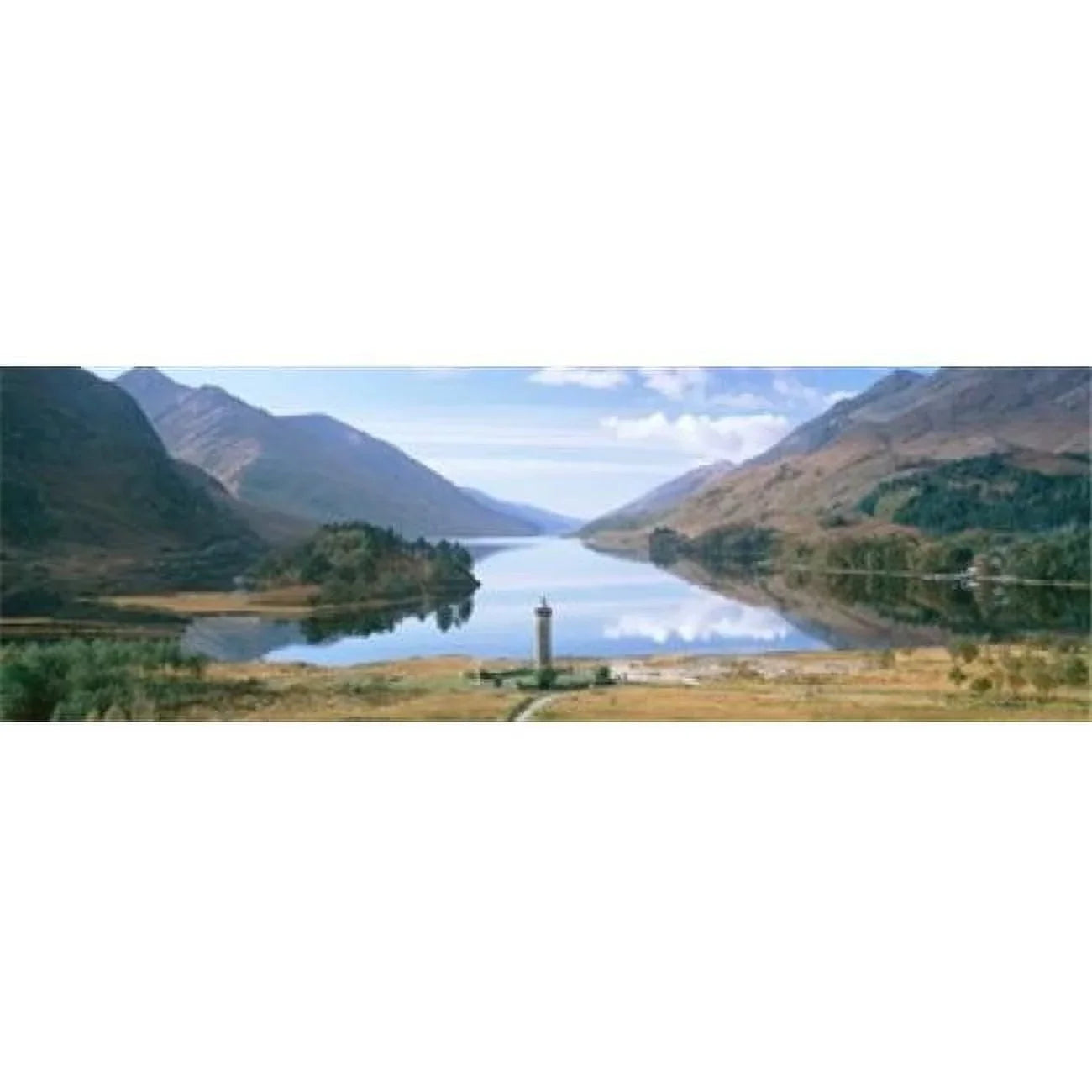 Scotland Highlands Loch Shiel Glenfinnan Monument Reflection of cloud in the lake Poster Print by - 36 x 12