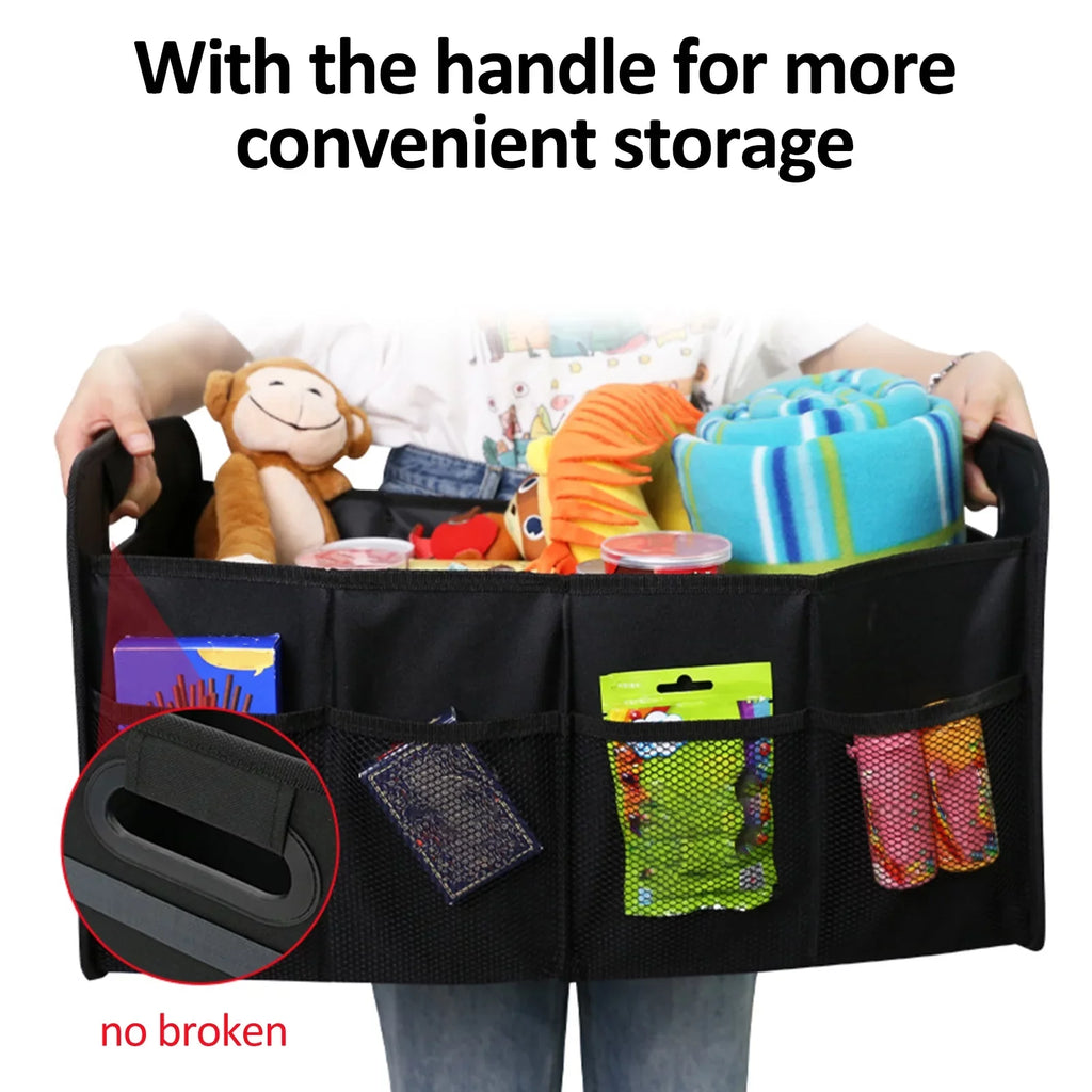 Nebublu Car Trunk Storage Box, 55L Capacity, Oxford Cloth Folding Organizer, Practical Automotive Cargo Solution