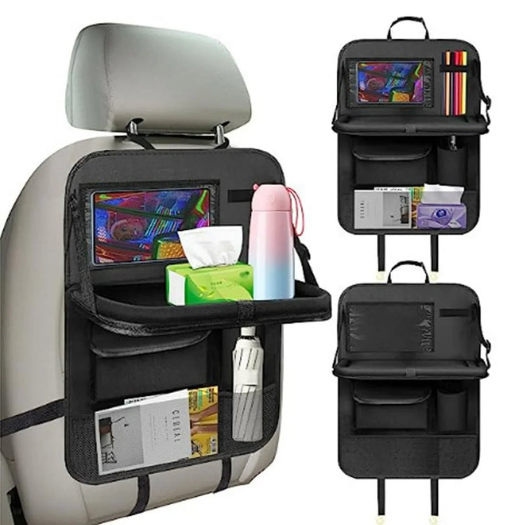 FeiraDeVaidade Children'S Car Organizers, 3-In-1 Car Seat Organizer,Car Backrest With Folding Table And Tablet Storage