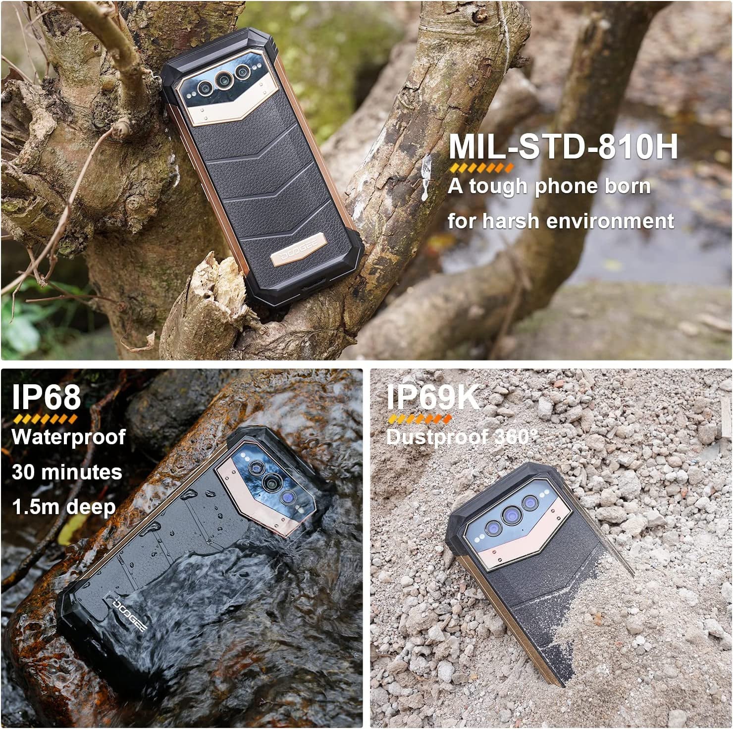 DOOGEE V MAX 5G Rugged Smartphone, 22000mAh 20GB+256GB Android 12 Unlocked Phones, 120Hz 6.58"