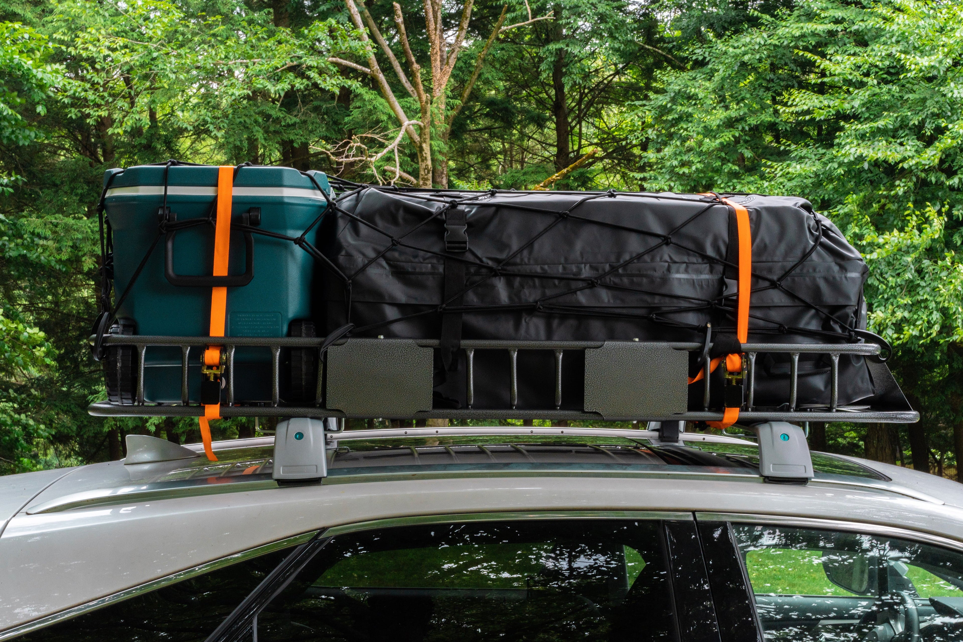 Mockins Rooftop Cargo Carrier Basket - Adjusts from 43-64"L x 39"W x 6"H | 250 lbs. Capacity Cargo Basket + Exterior Automotive Accessories.