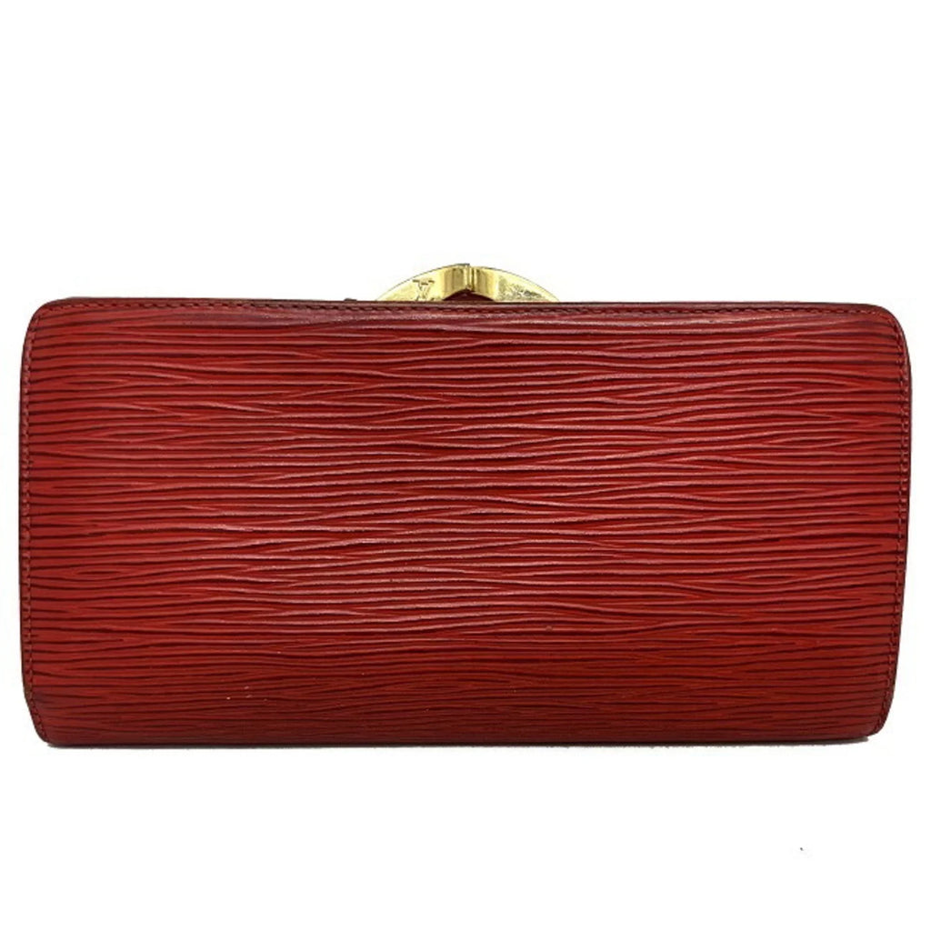 Pre-Owned Louis Vuitton Continental Vienois Castilian Red Epi M63257 Gamaguchi Long Wallet Leather MI0032 LOUIS VUITTON Ladies (Good)