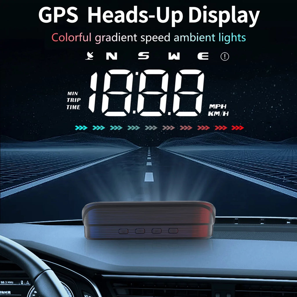 Pinnaco Heads-Up Display Digital Speedometer for Car GPS Speedometer with Overspeed Alarm