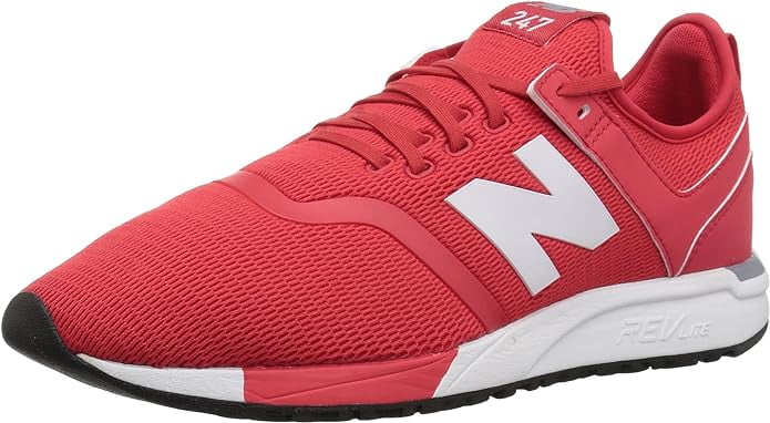 New Balance Mens 247 Decon V1 Sneakers, M9.5/W11, Red/White