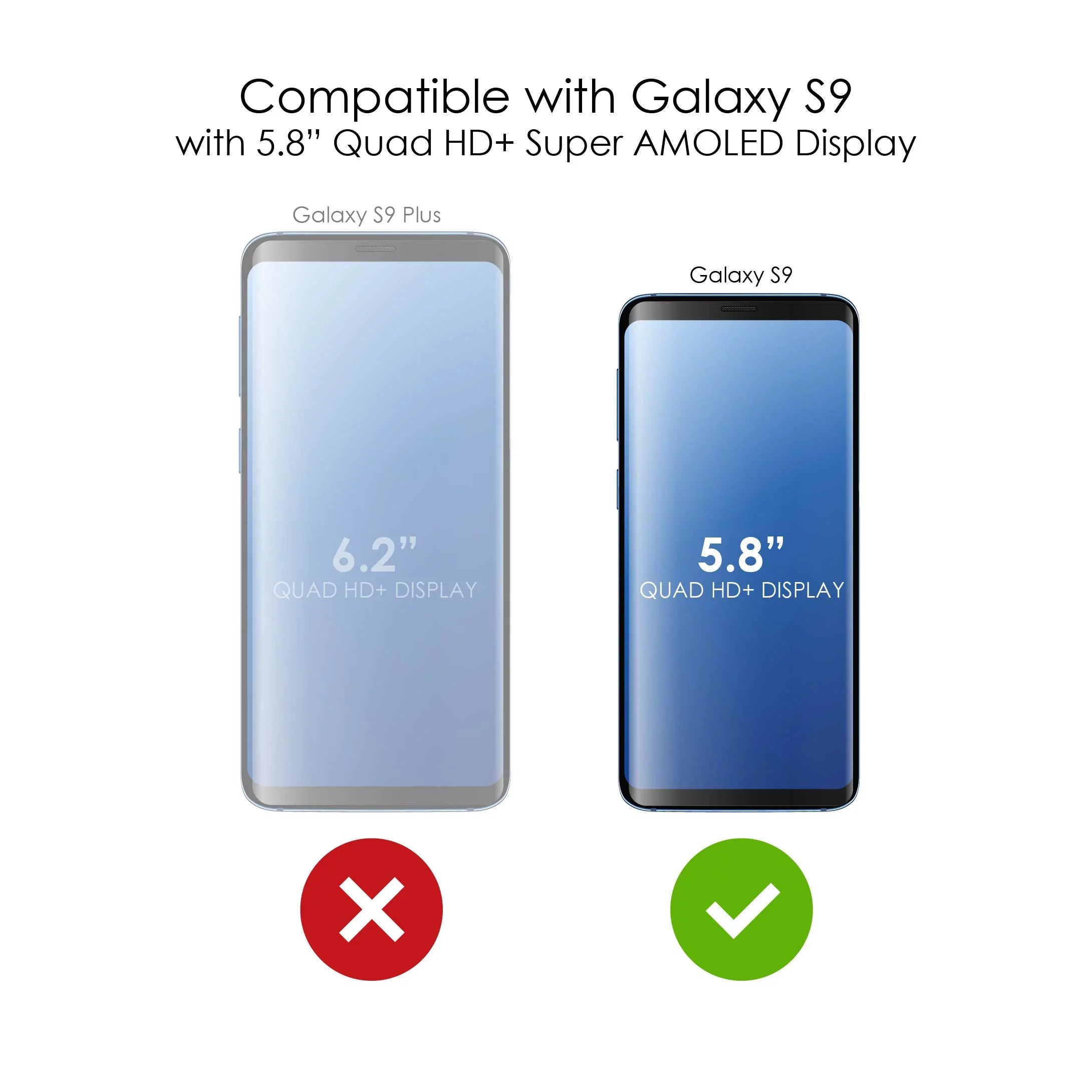 DistinctInk Clear Shockproof Hybrid Case for Galaxy S9 (5.8" Screen) - TPU Bumper, Acrylic Back, Tempered Glass Screen Protector - Faith, Hope & Love - Cross & Leaves