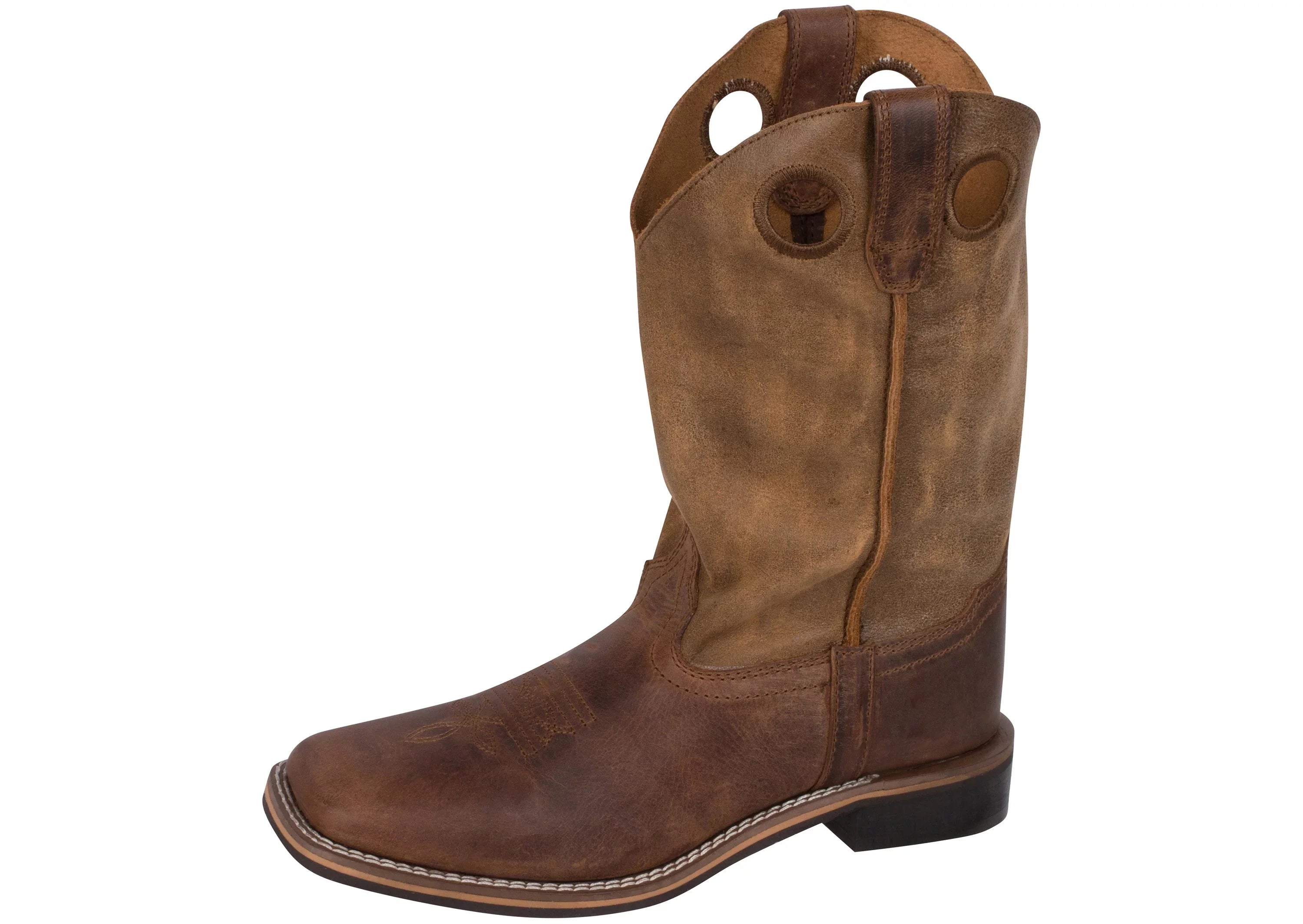 Smoky Mountain Boys' Waylon Western Boot Square Toe Distressed Brown 5 D(M) US