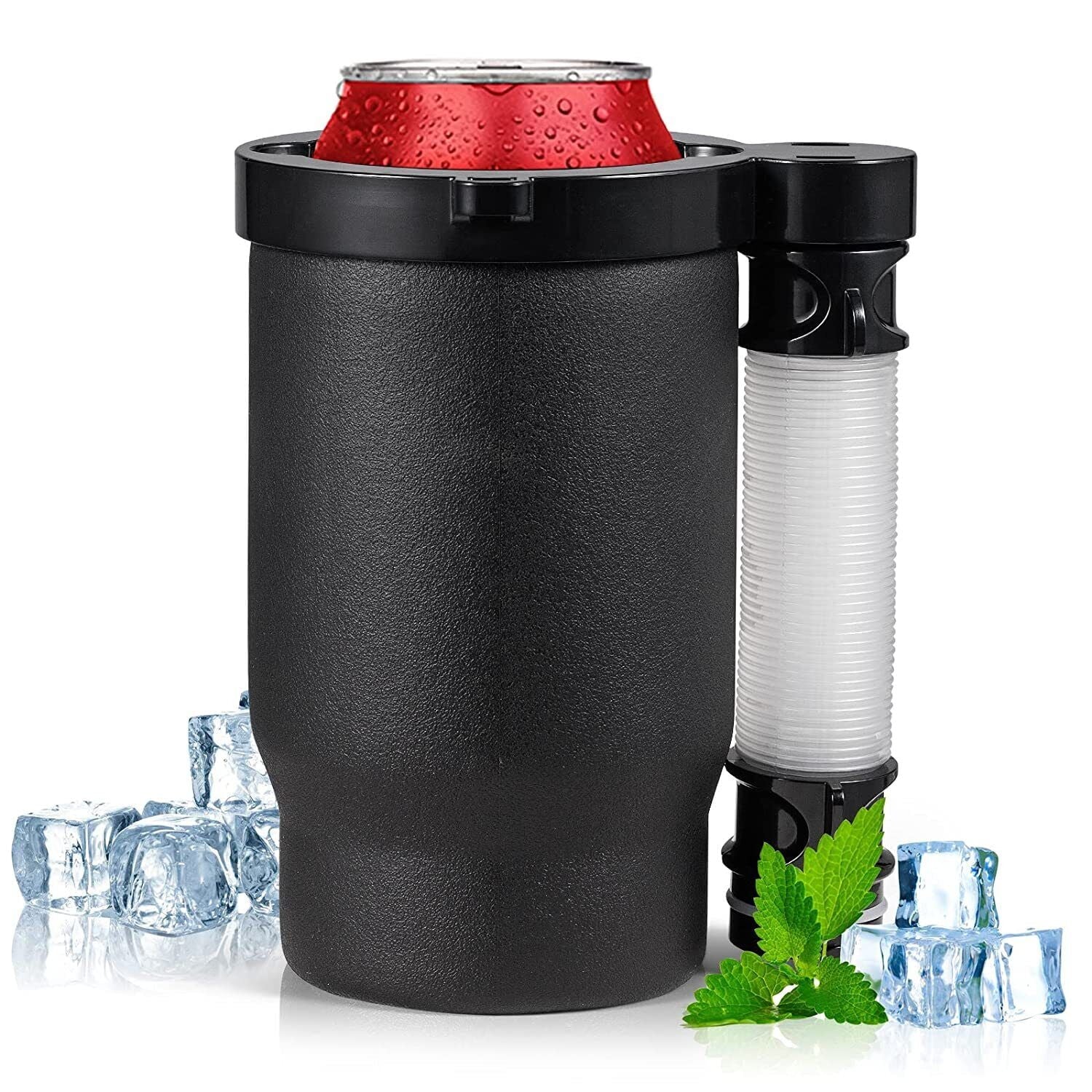 Jahy2Tech Portable Can/Bottle Cooler Cup with 2 Detachable Expandable Hose and Bottle Opener Keychain,Hose Funnel Cup for Beverage Drink, Built for Party Bottle Bottle Drinking Jet