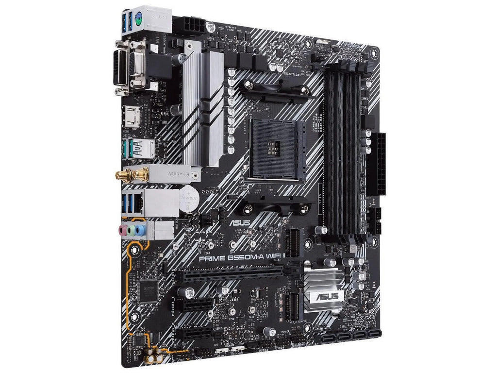 Prime B550M-A WiFi II AMD AM4 (3rd Gen Ryzen) Micro ATX Motherboard (PCIe 4.0, WiFi 6, ECC Memory, 1Gb LAN, HDMI 2.1/D-Sub, 4K@60HZ, Addressable Gen 2 RGB Header and Aura Sync)
