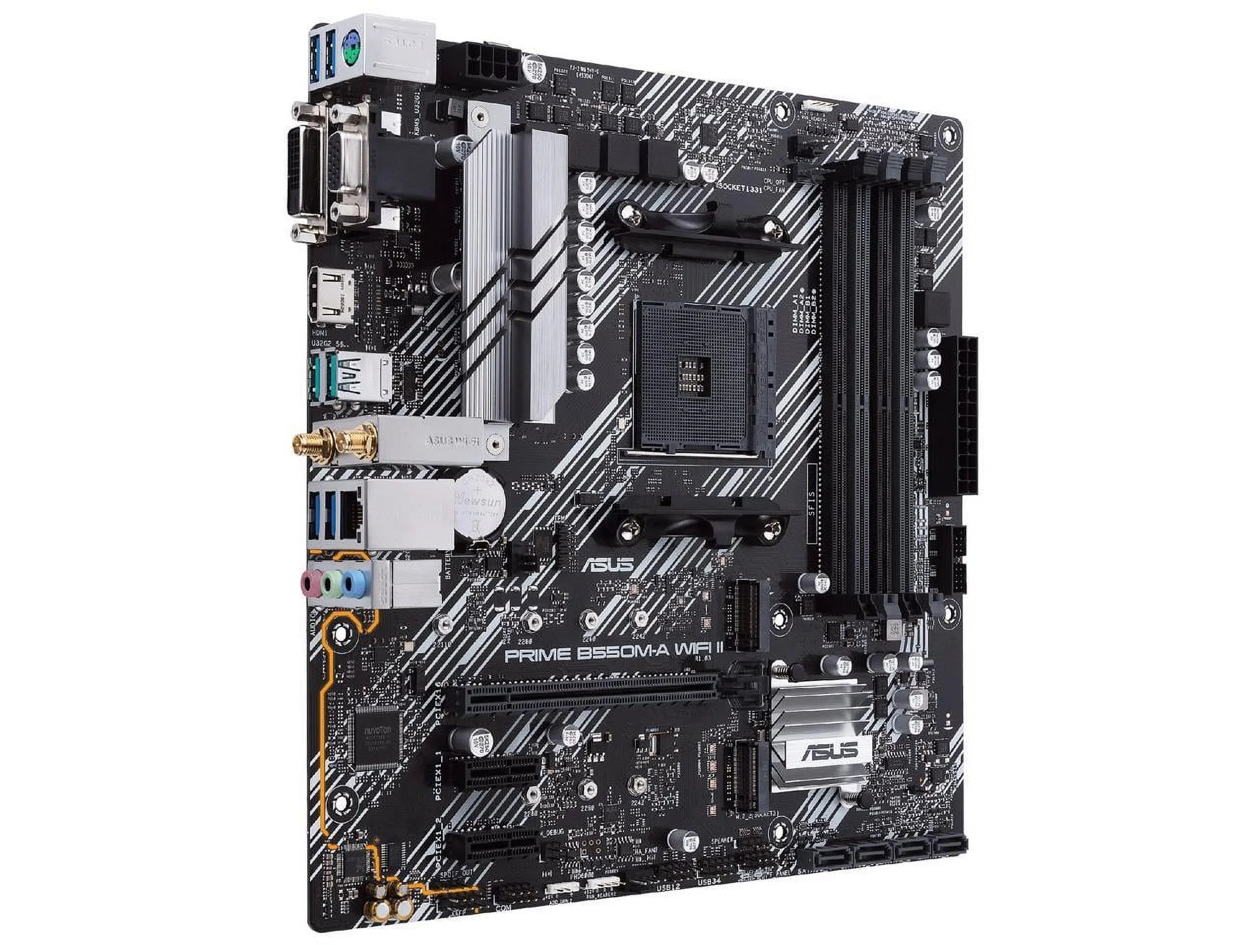 Prime B550M-A WiFi II AMD AM4 (3rd Gen Ryzen) Micro ATX Motherboard (PCIe 4.0, WiFi 6, ECC Memory, 1Gb LAN, HDMI 2.1/D-Sub, 4K@60HZ, Addressable Gen 2 RGB Header and Aura Sync)