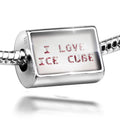 Neonblond Charm I Love Ice Cube Frozen Berry Ice 925 Sterling Silver Bead
