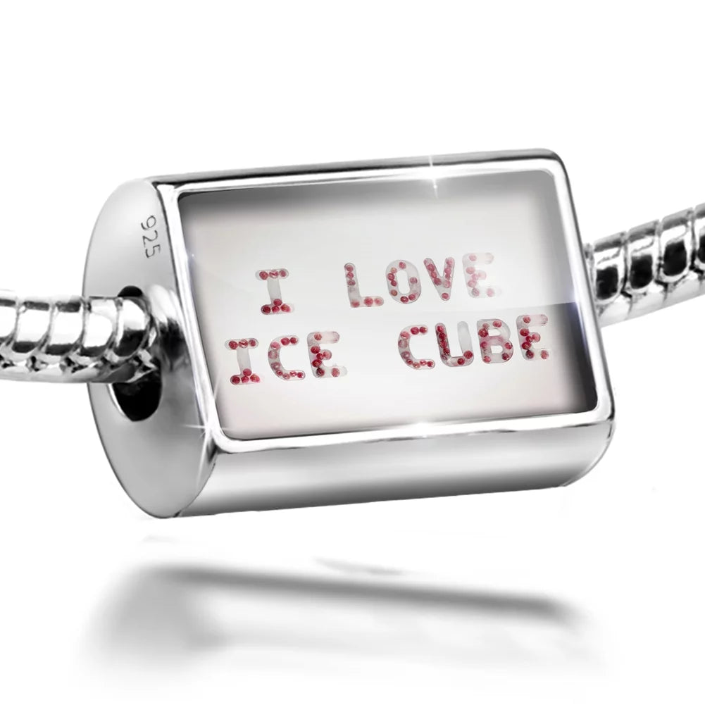 Neonblond Charm I Love Ice Cube Frozen Berry Ice 925 Sterling Silver Bead