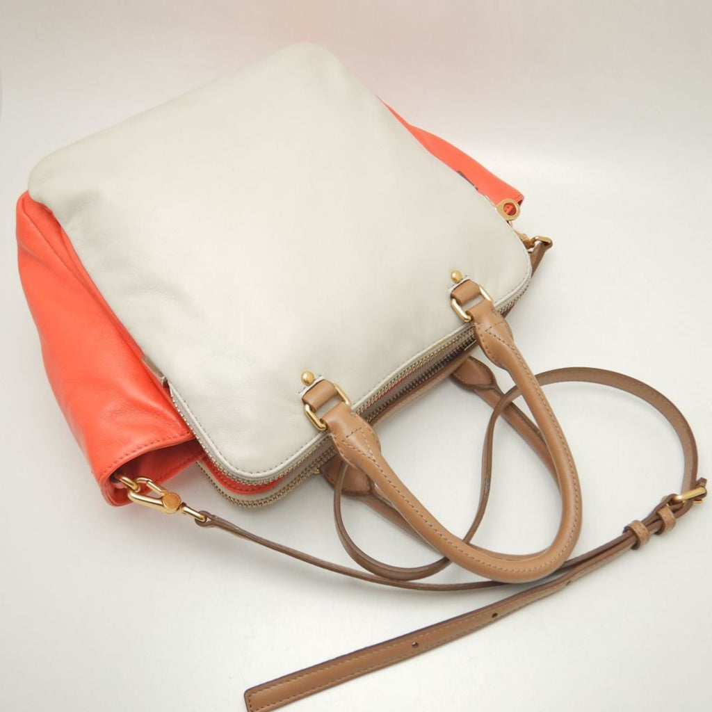 Pre-Owned MARC JACOBS M0001417A Handbag Leather Grey Orange 251616 (Good)