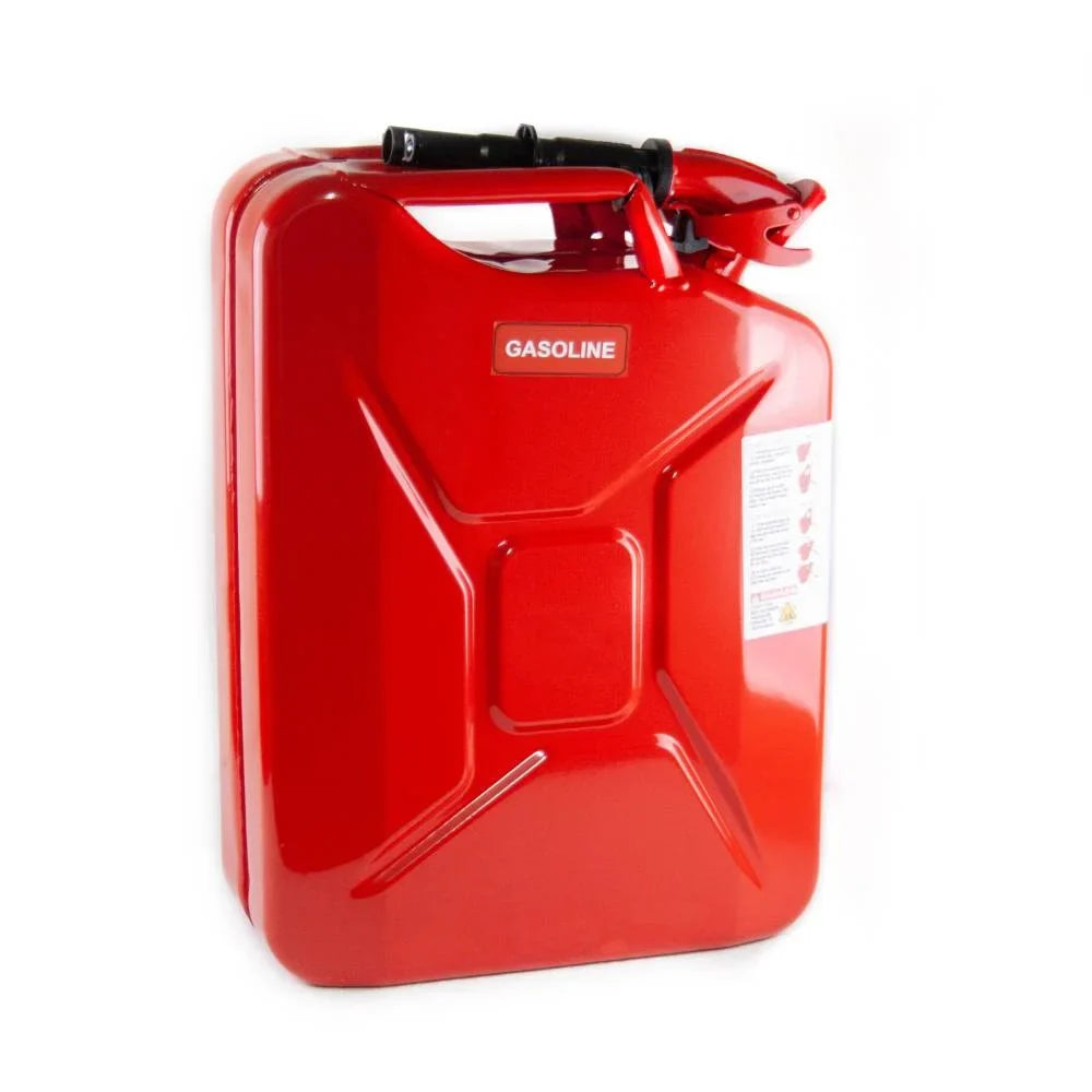 Wavian USA JC0020RVS Red Authentic NATO Jerry Fuel Can and Spout System, 20 Liter