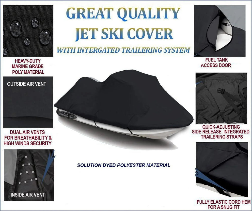 Jet 600 DENIER JetSki Cover Compatible for Sea Doo Sea-Doo Bombardier GTX 4 TEC SC 2003 2004 2005 Jetski Jet Ski PWC Cover
