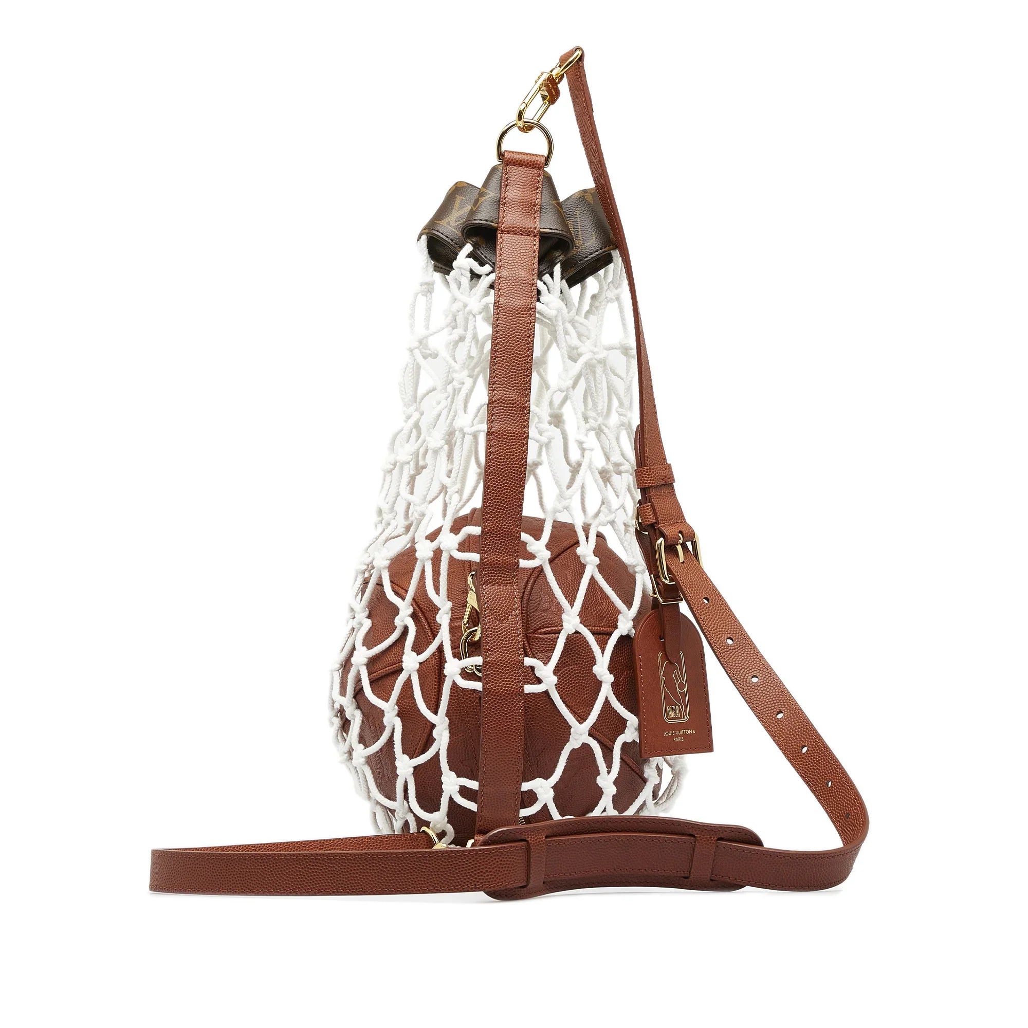 Pre-Owned Authenticated Louis Vuitton LV X NBA Ball In Basket Bag Calf Leather Brown Crossbody Bag Unisex (Like New)