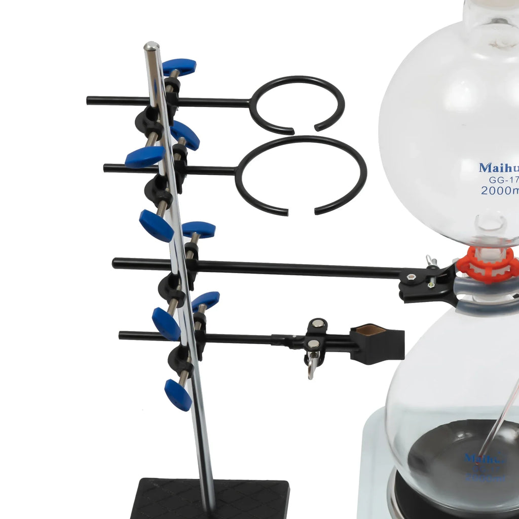 Miumaeov 2000ML Essential Oil Distillation Apparatus with Condenser + Hot Stove + Essential Oil Separator Lab Glass Distillation Kit Steam Water Distiller Purifier