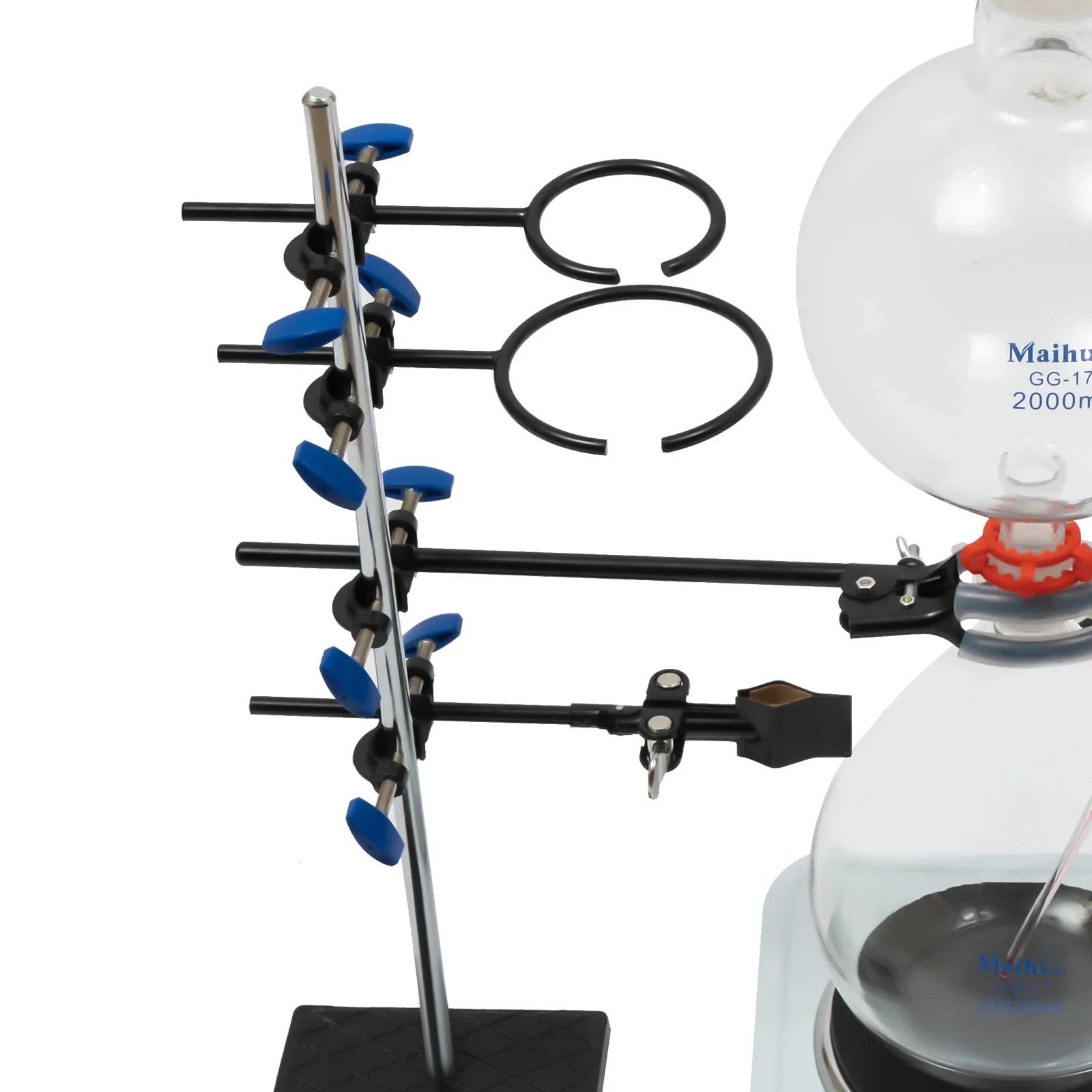 Miumaeov 2000ML Essential Oil Distillation Apparatus with Condenser + Hot Stove + Essential Oil Separator Lab Glass Distillation Kit Steam Water Distiller Purifier