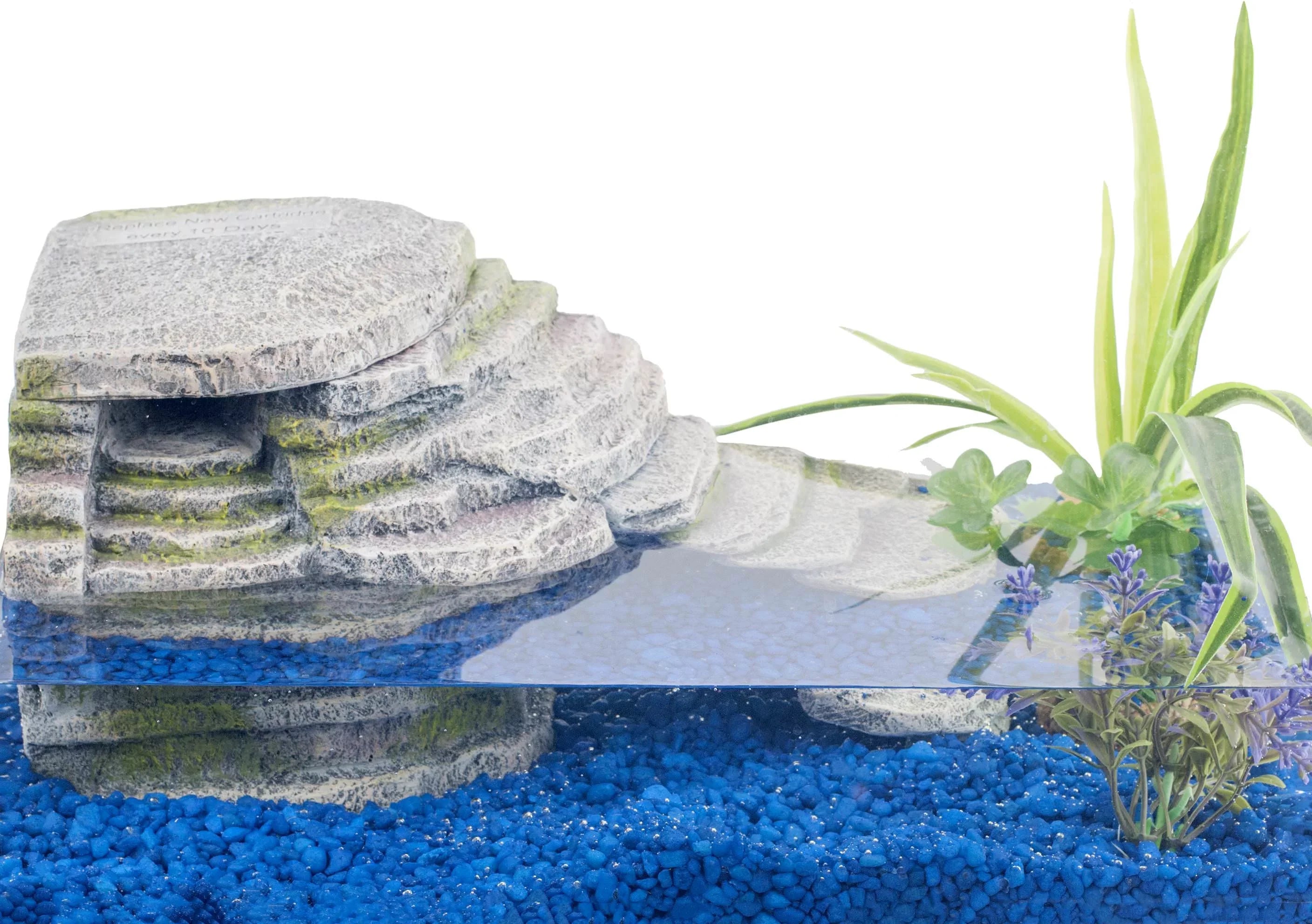 Penn-Plax Reptology Crystal-Falls Tiered Water Filtration System for Turtles and Amphibians, Gray