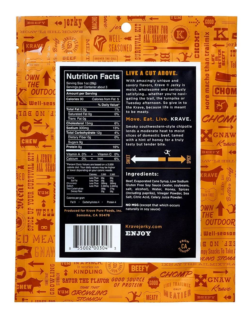 Krave Gourmet Beef Cuts Sweet Chipotle 2.7 oz
