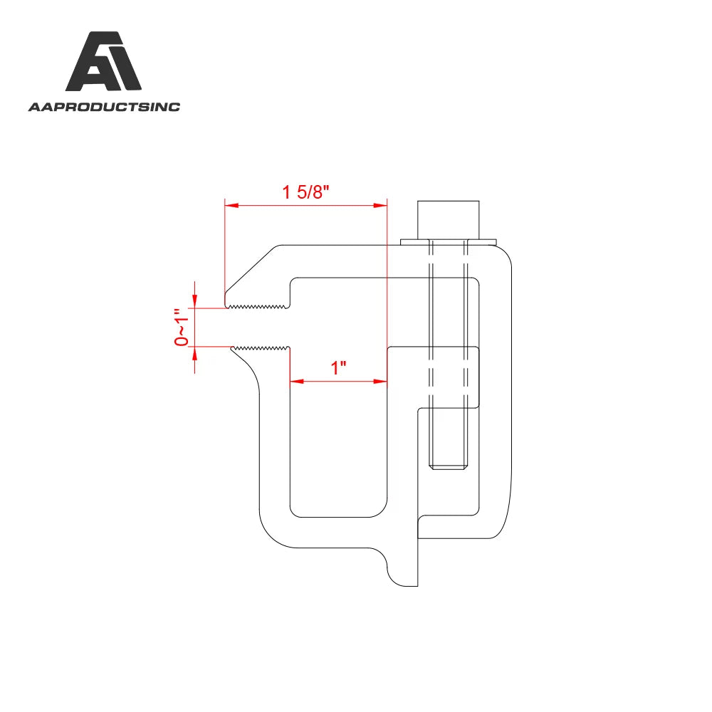 AA-Racks P-AC( Set of 4 Aluminum C-Clamps for Non-Drilling Truck Rack & Camper Shell Installation - Jet