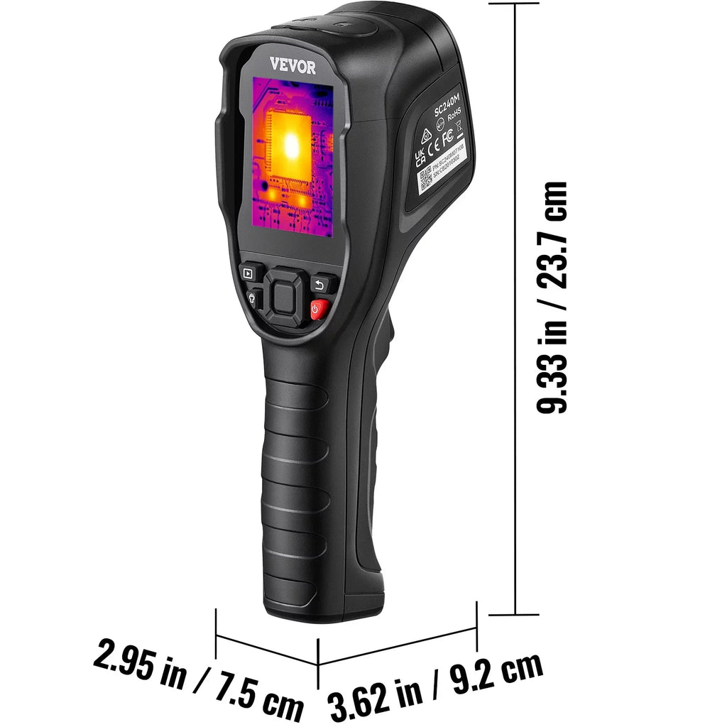 VEVOR Thermal Imaging Camera, 240x180 IR Resolution with 2MP Visual Camera, 20Hz Refresh Rate Infrared Camera with -4℉~1022℉ Temperature Range, 64G Built-in SD Card and Rechargeable Li-ion Battery