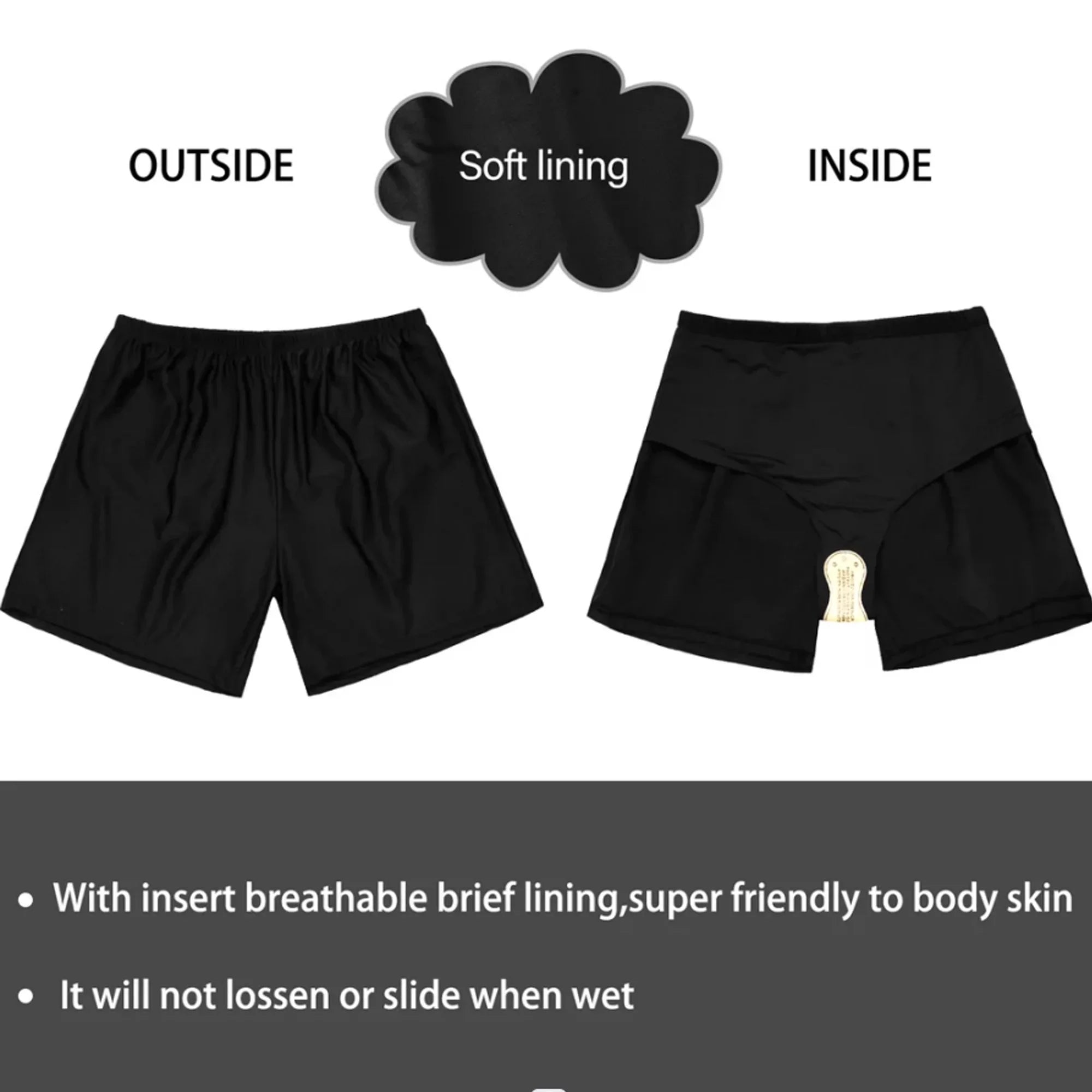 Sexy Dance Women's Swim Shorts Elastic Waist Swimsuit Bottoms Summer Tankini Boyshorts Solid Swim Trunks Dark 3XL