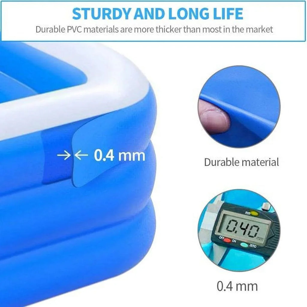 OTFitness Packable Inflatable Pools Swimming Pool for Kids and Adults, 120 X 72 X 22 inch Swimming Pool & Ball Pools for Babies, Toddlers, Outdoor, Backyard, Garden, Summer Pool Party