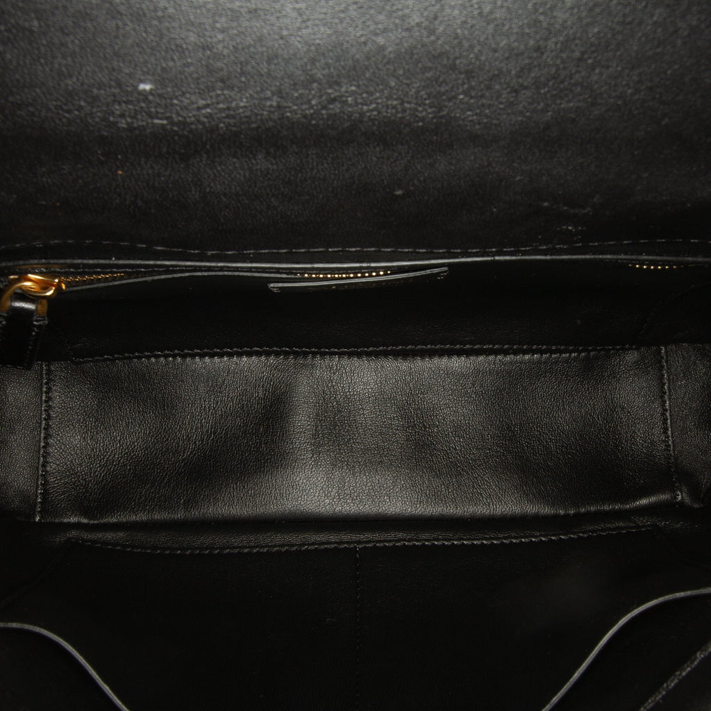Pre-Owned Authenticated Valentino Medium Roman Stud Satchel Calf Leather Dark Unisex (Good)