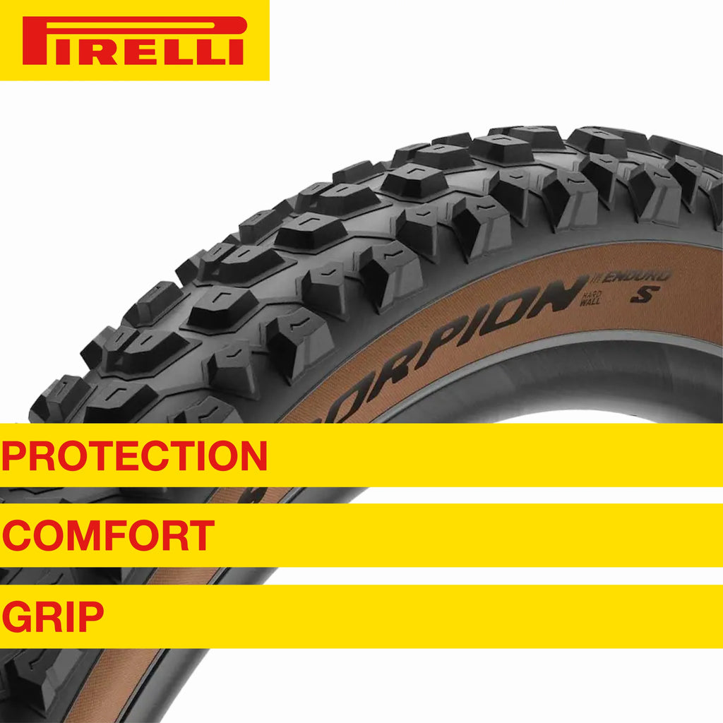 Pirelli Scorpion Enduro S Classic 29" x 2.6 Mountain Bicycle Tire Unmatched Grip and Reliability for Extreme Enduro Riding, Tubeless Ready Clincher TLR, Enduro HardWall MTB Casing + SmarTUBE 23/32-622