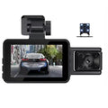 3 Channel Dash Cam Front and Rear Inner 1080p 3 Inches 170° Wide Angle Dashcam, Dash Camera for Cars with 128GB Card, Super Night Vision, G-Sensor, Motion Detection